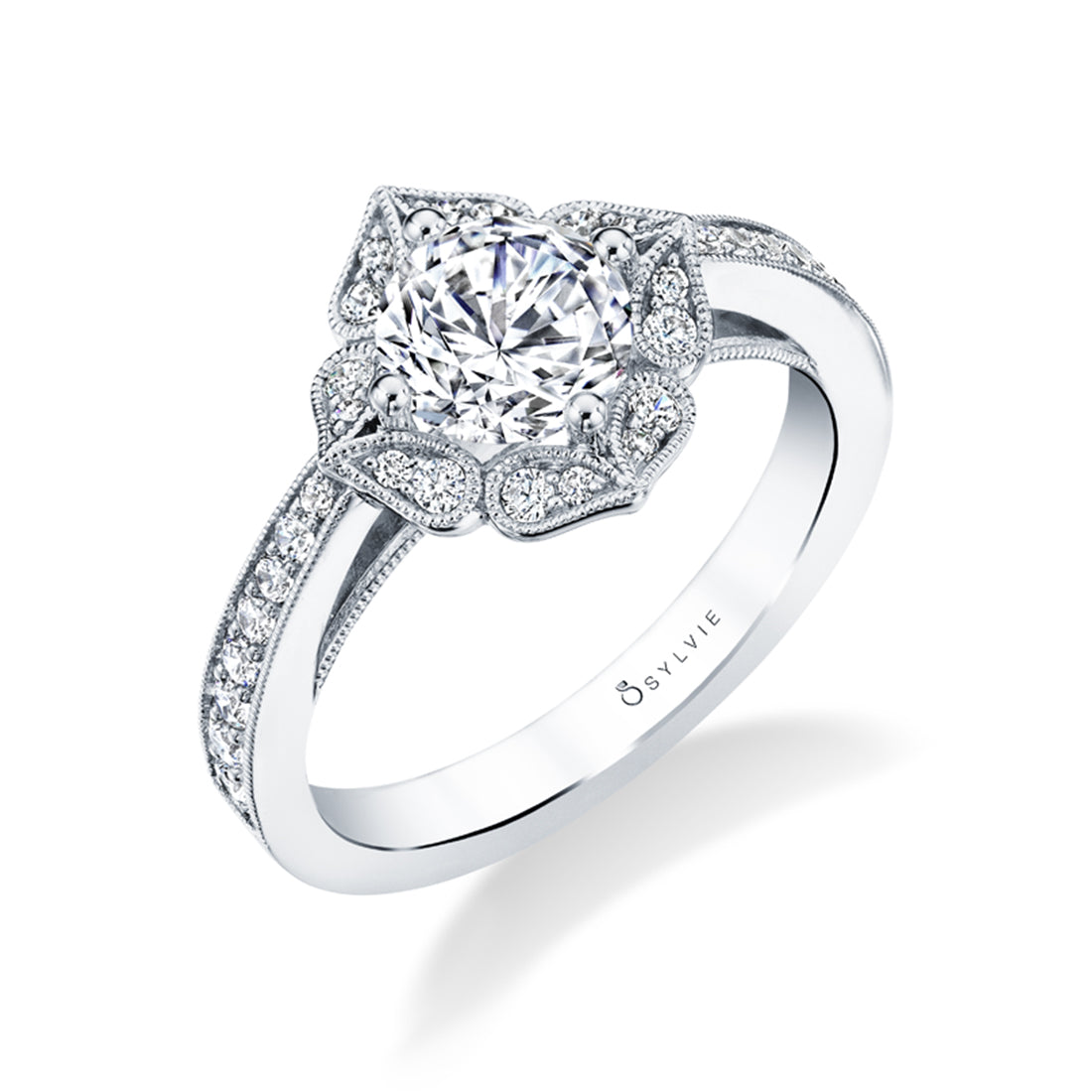 Hermine - Vintage Inspired Floral Engagement Ring