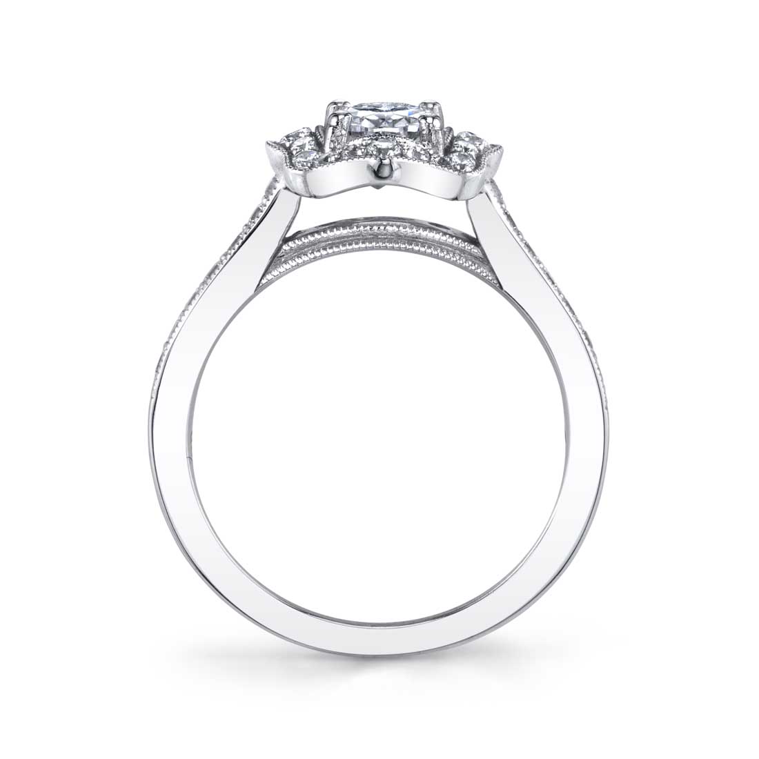 Michaela - Vintage Inspired Oval Cut Flower Engagement Ring