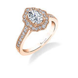 Michaela - Vintage Inspired Oval Cut Flower Engagement Ring
