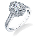 Michaela - Vintage Inspired Oval Cut Flower Engagement Ring
