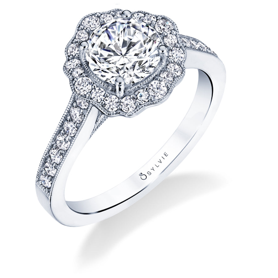 Michaela - Vintage Inspired Flower Engagement Ring
