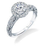 Round Halo Engagement Ring
