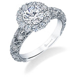 Round Halo Engagement Ring