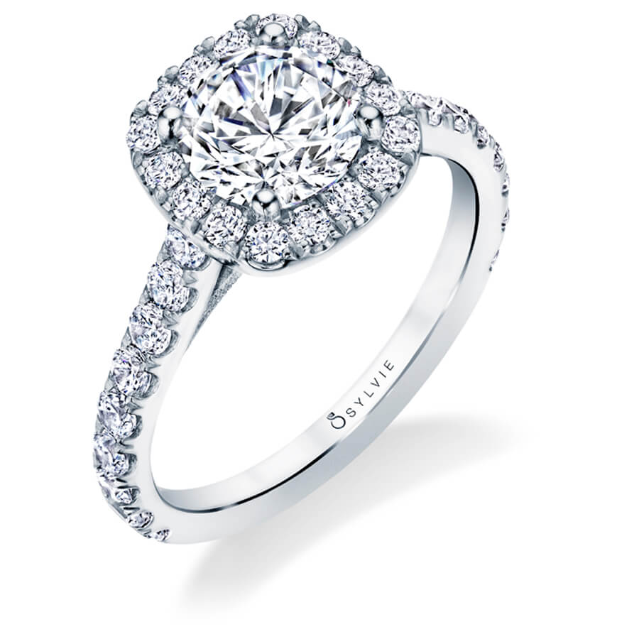 Fany - Cushion Halo Engagement Ring