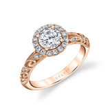 Vintage Halo Engagement Ring - Rochelle