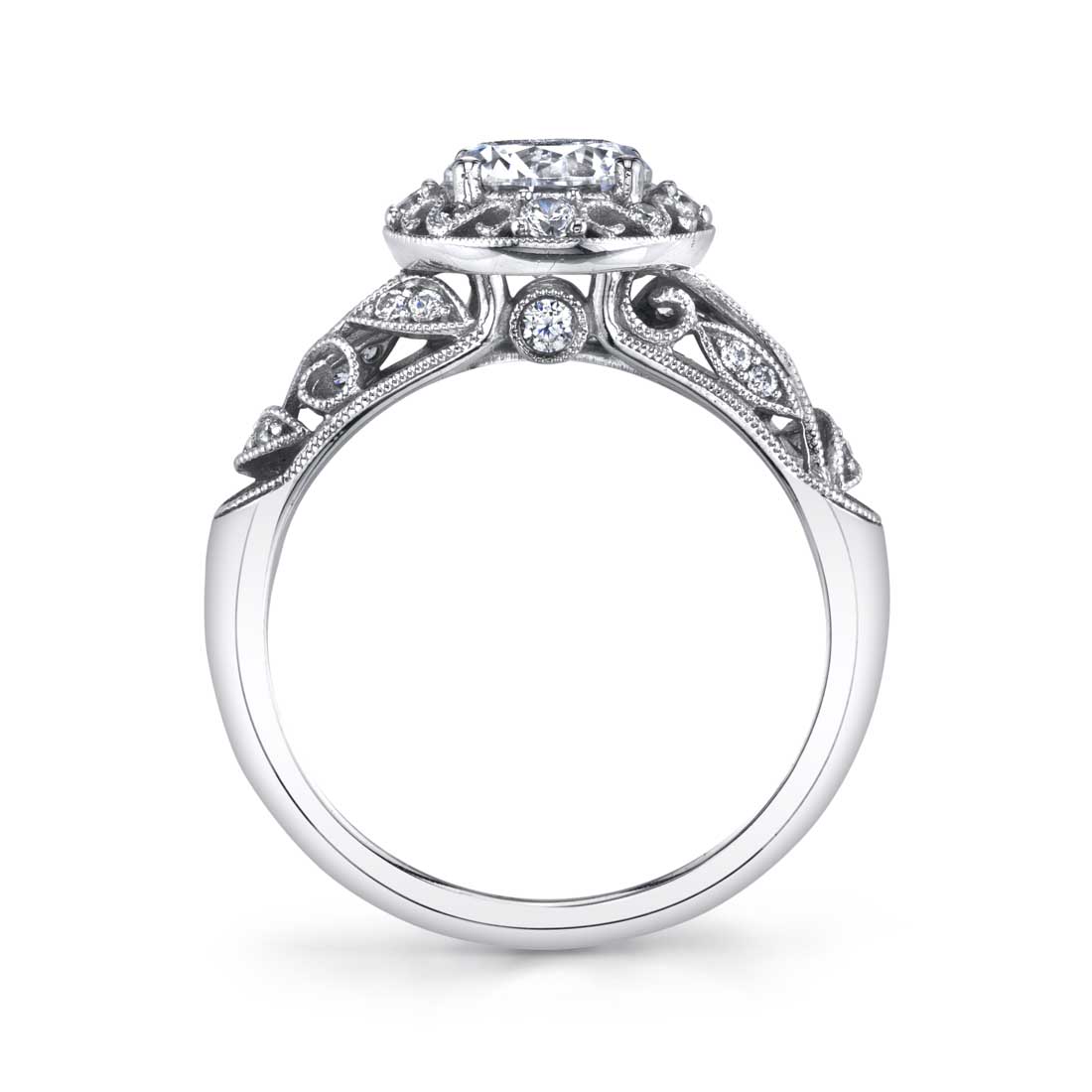 Naelle - Vintage Inspired Halo Engagement Ring