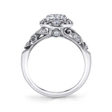 Naelle - Vintage Inspired Halo Engagement Ring