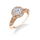 Naelle - Vintage Inspired Halo Engagement Ring