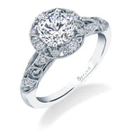 Naelle - Vintage Inspired Halo Engagement Ring