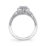 Klariss - Spiral Split Shank Engagement Ring with Halo