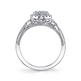 Klariss - Spiral Split Shank Engagement Ring with Halo