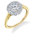 Chloe - Classic Halo Engagement Ring Two Tone
