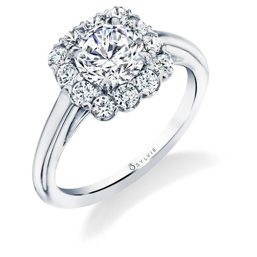 Chloe - Classic Cushion Halo Engagement Ring