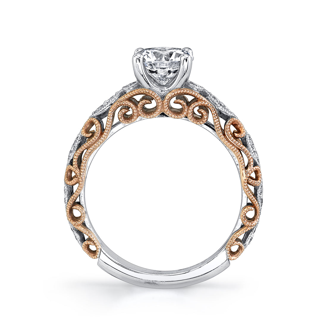 Noa - Vintage Inspired Two Tone Engagement Ring