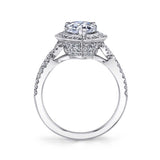 Alessandra - Pear Cut Spiral Engagement Ring with Halo
