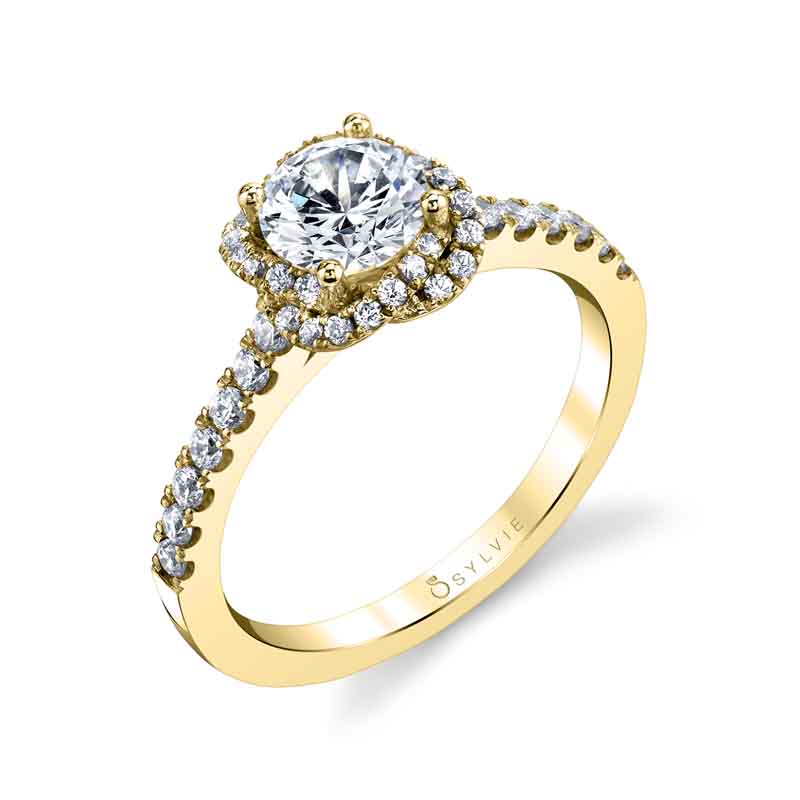 Dani - Flower Inspired Halo Engagement Ring