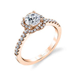Dani - Flower Inspired Halo Engagement Ring