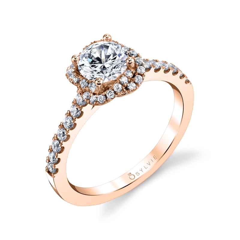 Dani - Flower Inspired Halo Engagement Ring