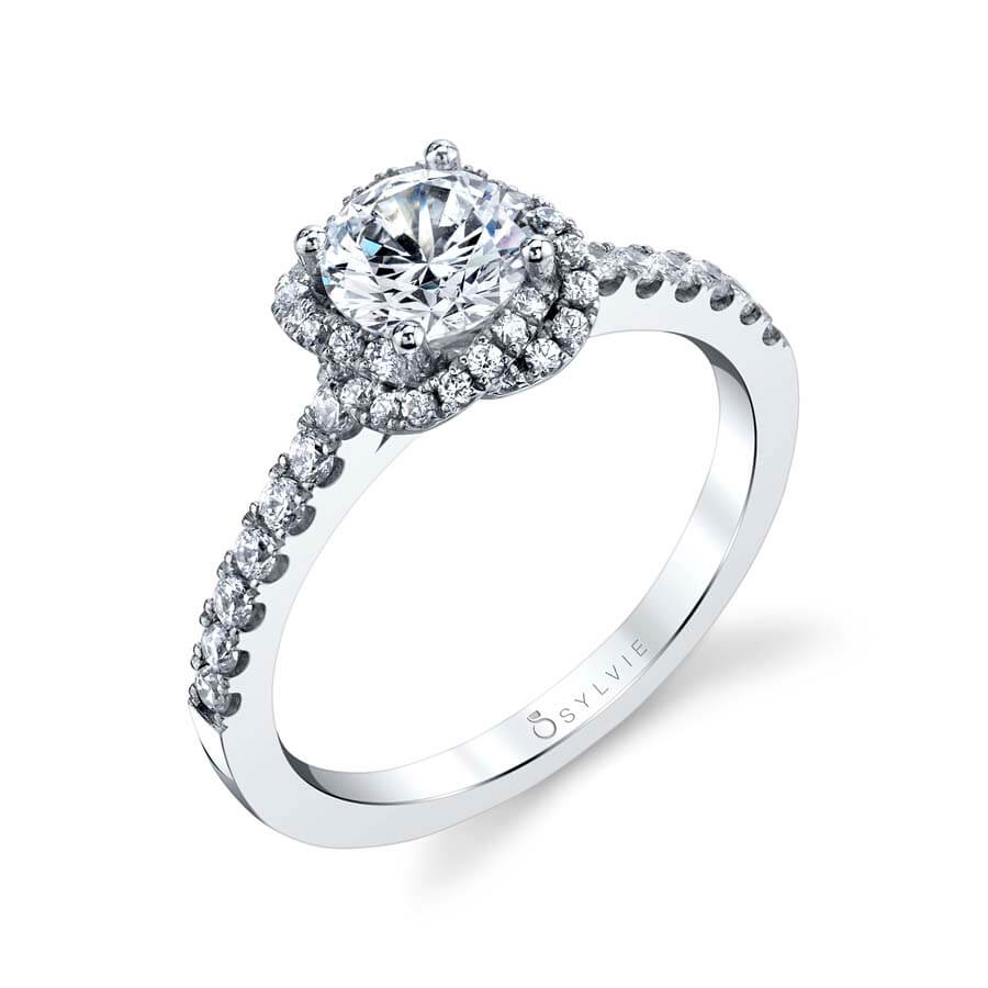 Dani - Flower Inspired Halo Engagement Ring