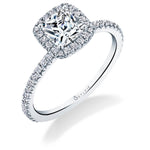 Cushion Cut Halo Engagement Ring - Vivian