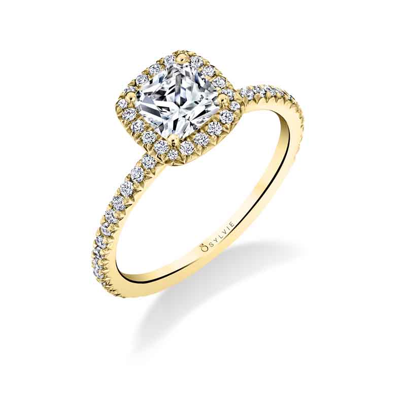 Cushion Cut Halo Engagement Ring - Vivian