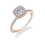 Cushion Cut Halo Engagement Ring - Vivian