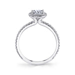 Round Cushion Cut Halo Engagement Ring - Vivian