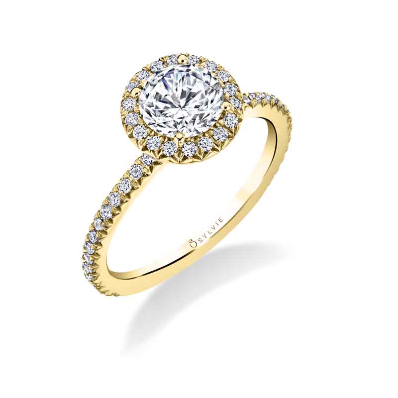 Round Cut Halo Engagement Ring - Vivian