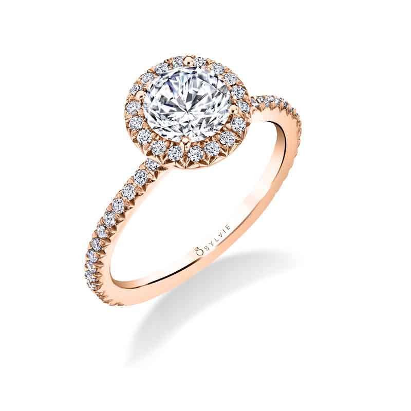 Round Cut Halo Engagement Ring - Vivian