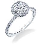 Round Cut Halo Engagement Ring - Vivian