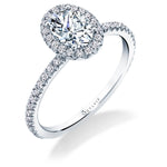 Oval Cut Halo Engagement Ring - Vivian
