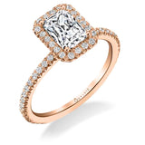 Emerald Cut Halo Engagement Ring - Vivian