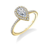 Pear Shaped Halo Engagement Ring - Vivian