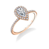 Pear Shaped Halo Engagement Ring - Vivian