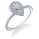 Pear Shaped Halo Engagement Ring - Vivian