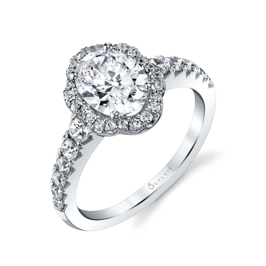 Penelope - Oval Engagement Ring with Halo
