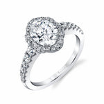 Penelope - Oval Engagement Ring with Halo