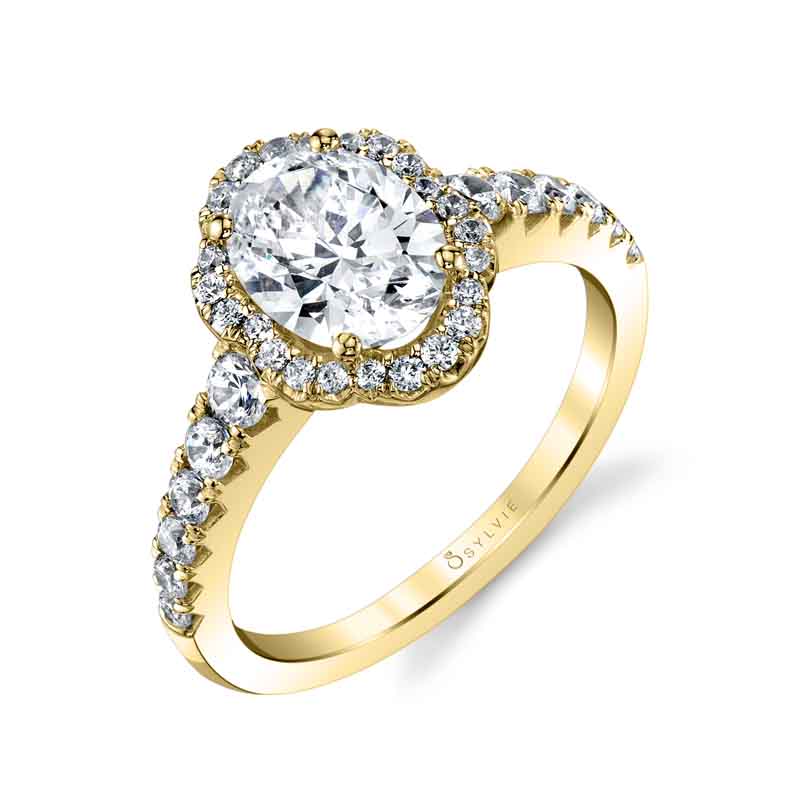 Penelope - Oval Engagement Ring with Halo
