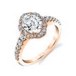 Penelope - Oval Engagement Ring with Halo