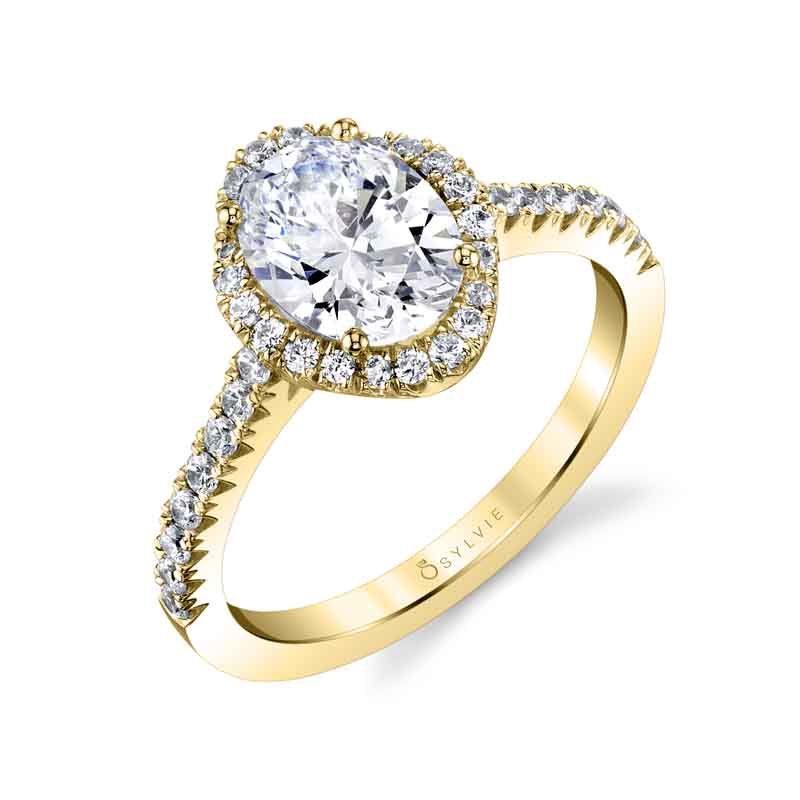 Aaliyah - Oval Engagement Ring with Halo