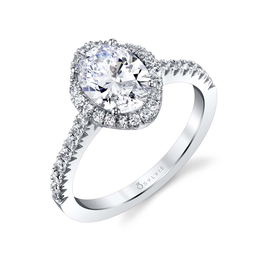 Aaliyah - Oval Engagement Ring with Halo