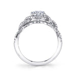 Audrey - Spiral Engagement Ring with Halo