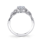 Audrey - Spiral Engagement Ring with Halo