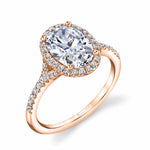 Oval Cut Split Shank Halo Engagement Ring - Alexandra