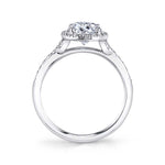 Round Cut Split Shank Halo Engagement Ring - Alexandra