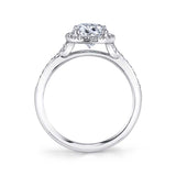 Round Cut Split Shank Halo Engagement Ring - Alexandra