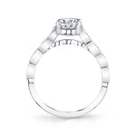 Round Cut Unique Engagement Ring - Elena