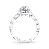Round Cut Unique Engagement Ring - Elena