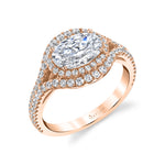 Double Halo Oval Engagement Ring