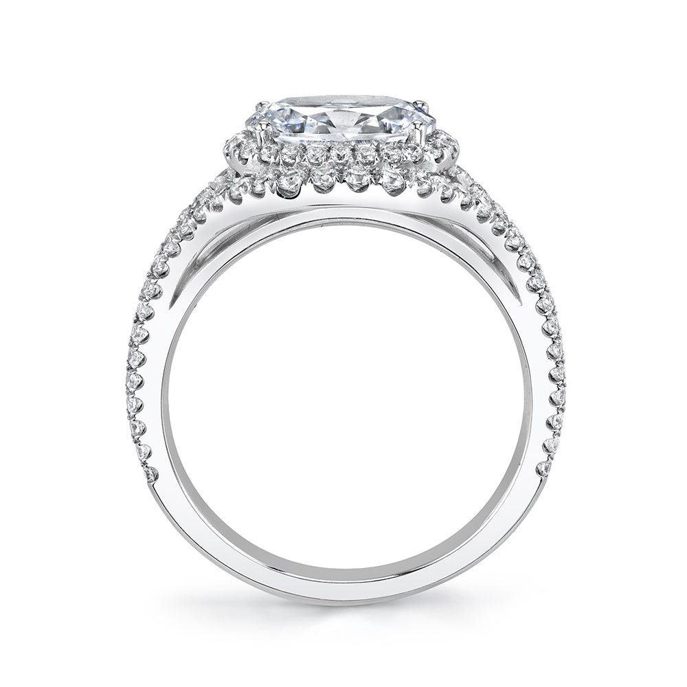 Double Halo Oval Engagement Ring